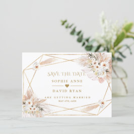Wüste White Roses Pampas Grass Gold Hochzeit Save The Date
