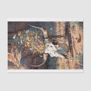 Wüste Wildblume Skull, Südwestthema Seidenpapier