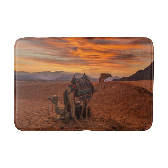 Wüsten | Bactrian Camel Egypt Sand Dune Badematte (Vorderseite)