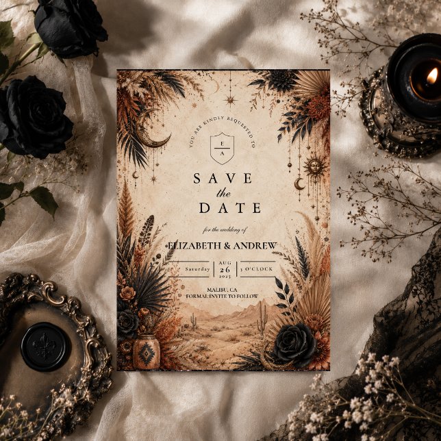 Wüsten-Boho-Goth-Hochzeit Save The Date (Von Creator hochgeladen)