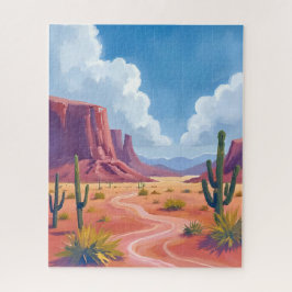 Wüsten-Canyon | Kaktus Natur Landschaft Puzzle