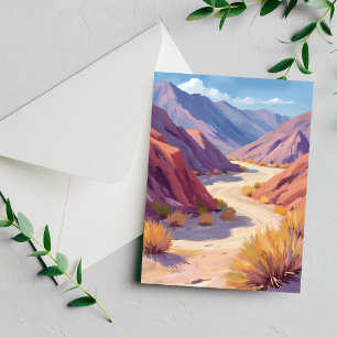 Wüsten-Canyon-Natur-Aquarell-Malerei Karte