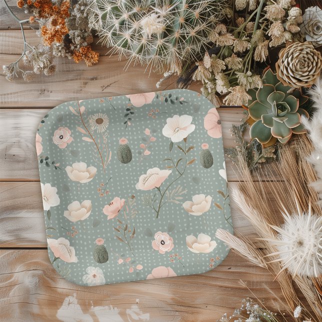 Wüsten Chic Pappteller (Let us take the prickles out of your baby shower planning with this “sand-tastic” desert chic theme.)
