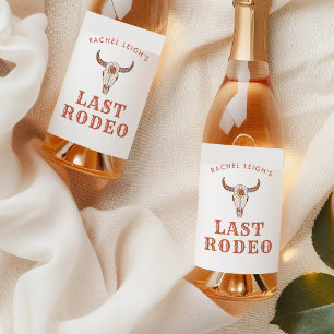 Wüsten-Cowgirl letztes Rodeo Weinetikett