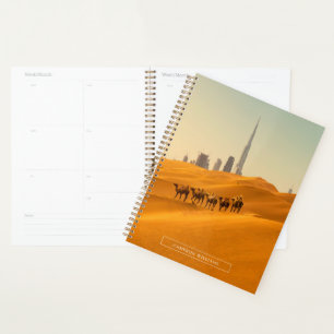 Wüsten   Dubais Skyline-Ansicht mit Kameln Planer