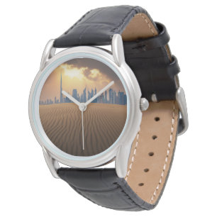 Wüsten   Dubais Skyline View von Sand Dune Armbanduhr