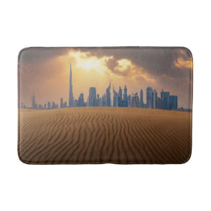 Wüsten Dubais Skyline View von Sand Dune Badematte