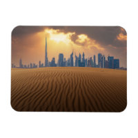 Wüsten | Dubais Skyline View von Sand Dune