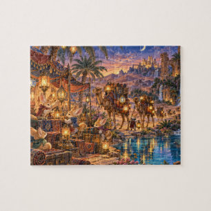Wüsten-Fennec-Laternen-Karawanen-Oase-Puzzle Puzzle