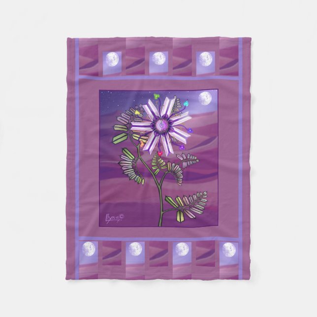 Wüsten-Flanelldecke mit Blume Fleecedecke (Vorderseite)