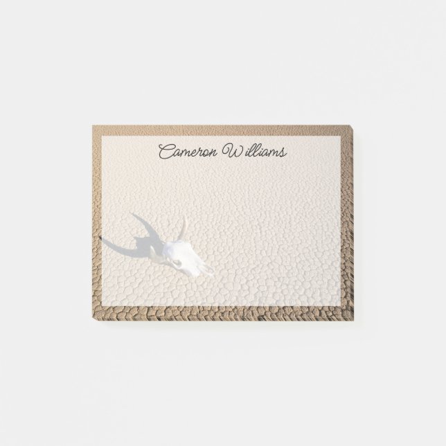 Wüsten | Kuhschädel auf dem Wüstenboden Post-it Klebezettel (Vorderseite)