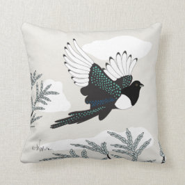 WÜSTEN-LEBEN Elster stilisiert mit Salbei Kissen