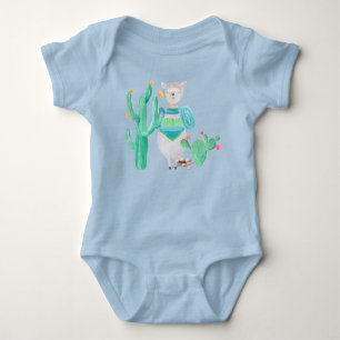 Wüsten-LIama-Kaktus-Blumen Natur Baby Strampler