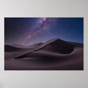 Wüsten Milchstraße Sternenhimmel Sanddüne Dubai Poster