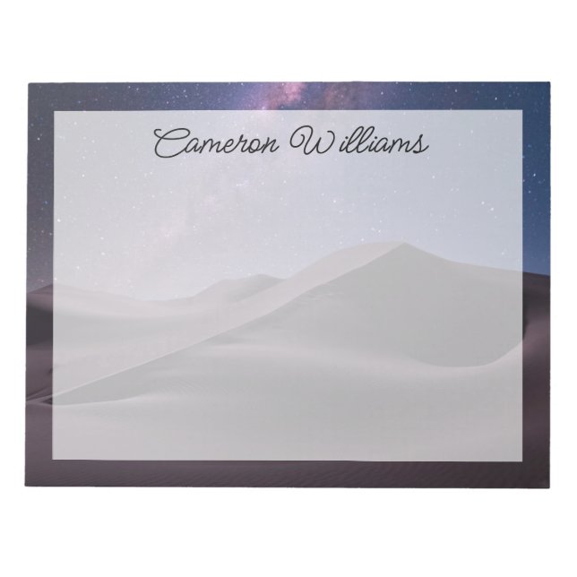 Wüsten | Milky Way Starry Sky Sand Dune Dubai Notizblock (Vorderseite)