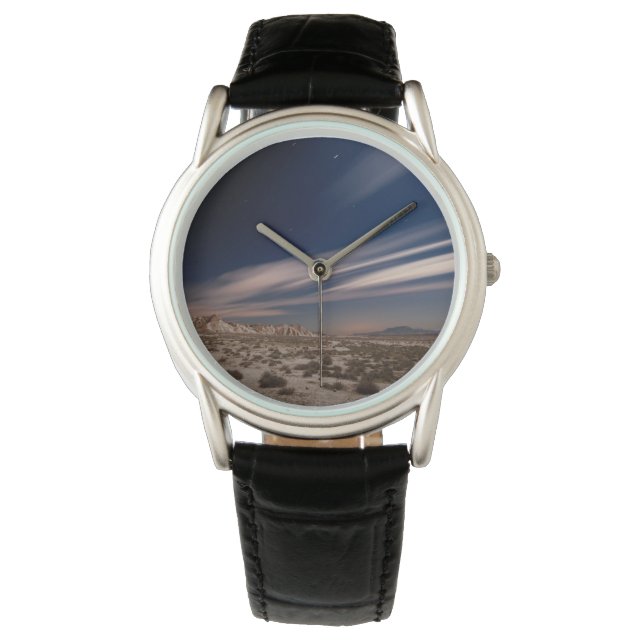 Wüsten | Navarre Bardenas Wüste in der Nacht Armbanduhr (Vorderseite)