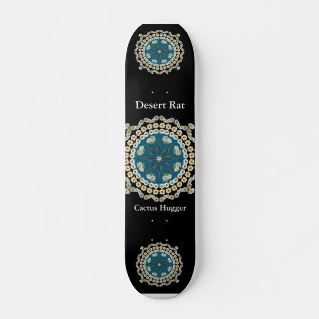 Wüsten-Raten-Skateboard mit Saguaro-Mandala Skateboard (Vorne)