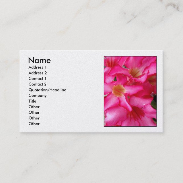 Wüsten-Rose Visitenkarte (Vorderseite)