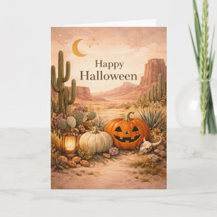 Wüsten-Sage-Kaktus-Halloween Karte