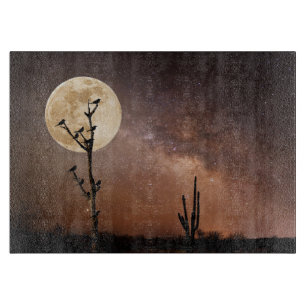 Wüsten Saguaro Kaktus mit Vögeln in der Wüste Schneidebrett