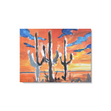 Wüsten-Saguaro-Sonnenuntergang Neo-Expressionist