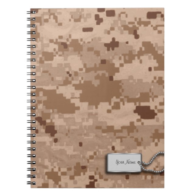 Wüsten-Sand-Digital-Militär tarnt Notizblock (Vorderseite)