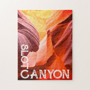 Wüsten-Slot-Canyon-Weißer Text oder Ihr Foto und T Puzzle