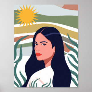 Wüsten-Sonnen-Frauen-Kunst Poster