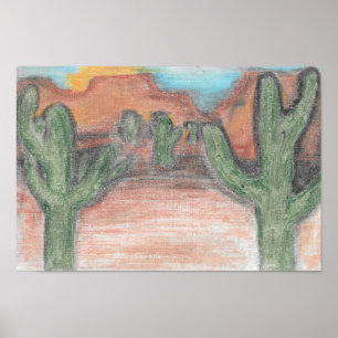 Wüsten-Sonnenaufgang Poster