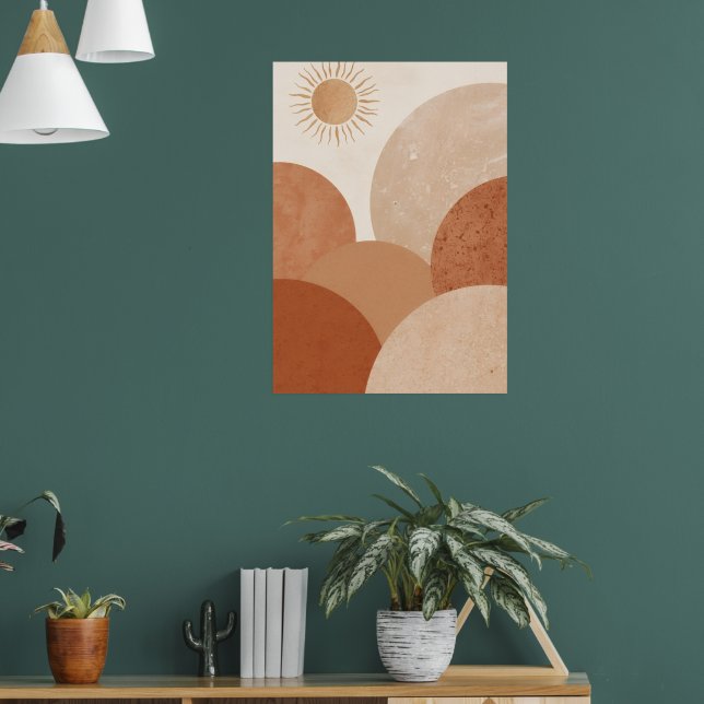 Wüsten-Sonnenbogen-Poster | Terrakotta-Boho-Wandku Poster (Wohnzimmer 1)