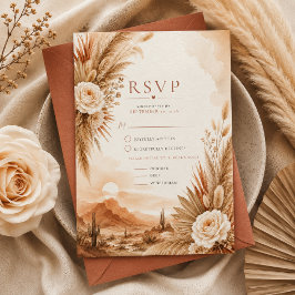 Wüsten-Sonnenuntergang Boho-Hochzeits-RSVP-Karte RSVP Karte