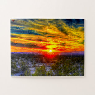 Wüsten-Sonnenuntergang Texas Puzzle