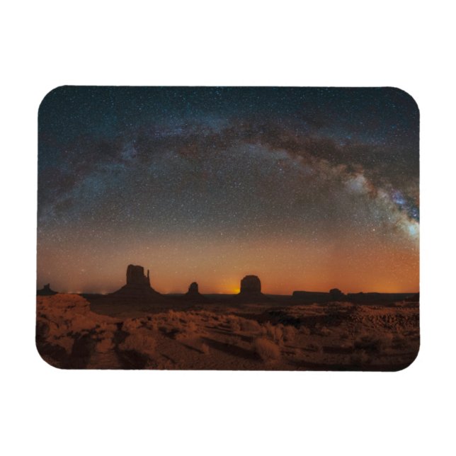 Wüsten | Sternenhimmel über einer Wüstenlandschaft Magnet (Horizontal)