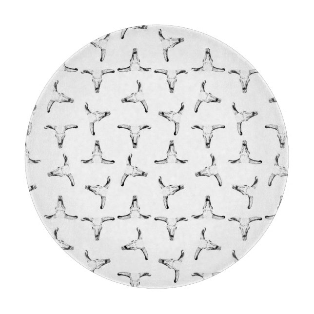 Wüsten-Stier-Horn-Schädel-Western Themed Schneidebrett (Vorderseite)