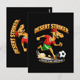 Wüsten-Stürmer Kamel-Fußball-Maskottchen - Marokko Postkarte