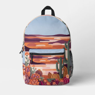 Wüsten-Sukkulenten-Rucksack – Abstrakte Landschaft Bedruckter Rucksack