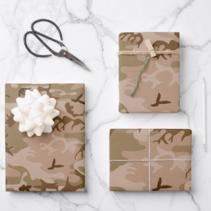 Wüsten-Tarnmuster, Militär-Muster, Armee Geschenkpapier Set