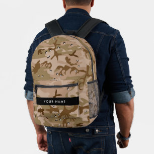 Wüsten-Tarnmuster-Steine, Ihr Name, Personalisiere Bedruckter Rucksack