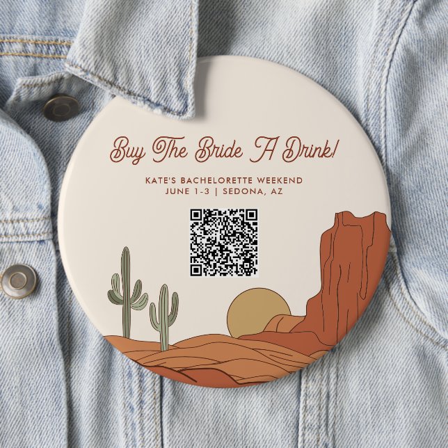 Wüsten-Thema-Kaufe der Braut ein Getränk QR-Code Button (Beispiel)