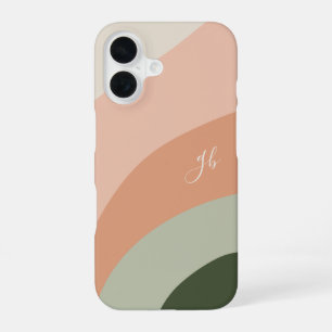 Wüsten- und Wald-Boho-Farbspiel-Monogramm iPhone 16 Hülle