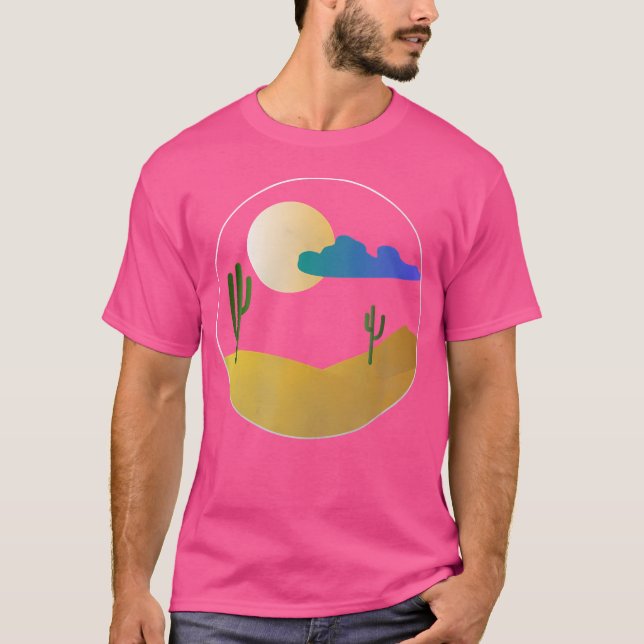 Wüstenabend unter Vollmond T-Shirt (Vorderseite)