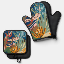 Wüstenabende Ofenhandschuh & Topflappen-Set