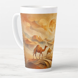 Wüstenaufgang Kamele Verschiebende Sande Milchtasse