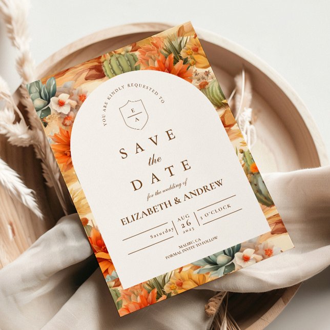 Wüstenblumen-Bogenhochzeit Save The Date (Von Creator hochgeladen)