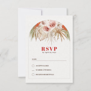 Wüstenblumenbogen Boho Erdtöne RSVP Karte