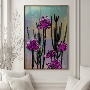 Wüstenblüten Botanischer Wandkunst Druck Poster