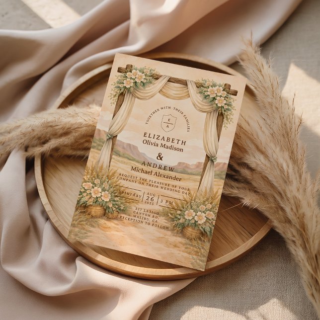 Wüstenbogen-Hochzeit im Western-Stil Einladung (Von Creator hochgeladen)