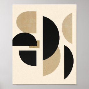 Wüstenbögen: Komposition in Schwarz und Beige Poster