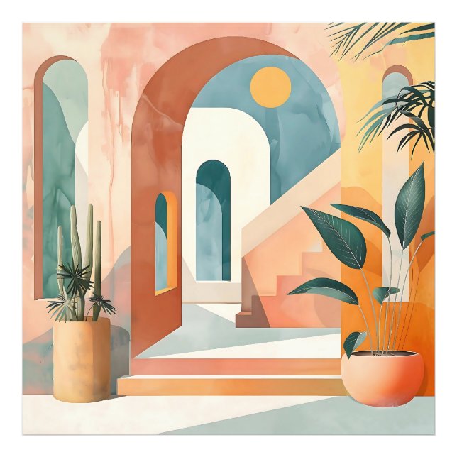 Wüstenbögen - Moderne Abstrakte Architektur Fotodruck (Vorne)