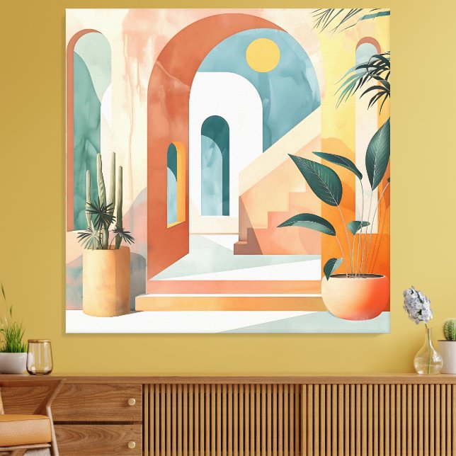 Wüstenbögen - Moderne Abstrakte Architektur Leinwanddruck (Insitu (Wohnzimmer))
